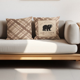 Coussin Chalet Rustique au nom de Pays de l'Ours dans les