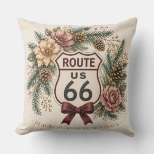 Coussin Chalet Rustique Rouge Plaid Route 66 Hiver