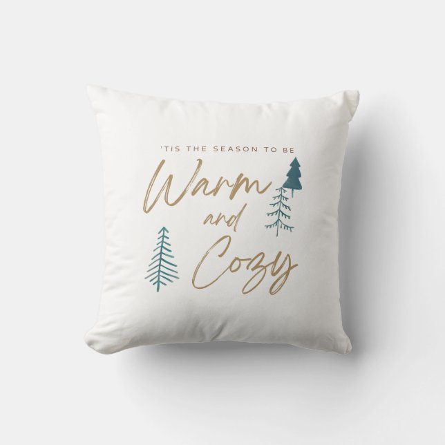 Coussin Chaleureux et douillets souhaits de saison (Recto)