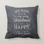 Coussin Chalkboard Very Merveille Christmas Photo Holiday<br><div class="desc">coussin de vacances en design de typographie avec les mots "nous vous souhaitons un joyeux Noël et une bonne année".</div>