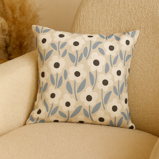 Coussin Chalkflower Garden Blue Winter Vibe (Créateur téléchargé)