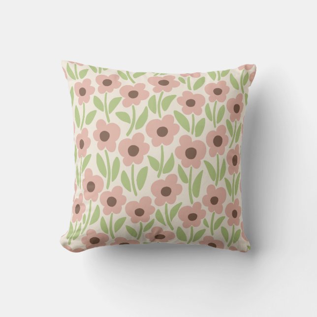 Coussin Chalkflower Garden Retro Pastel-Inspired (Recto)