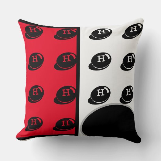 Coussin Chambre bébéCUTE _ROUGE, BLANC, NOIR, GRAY RMDESIG (Recto)