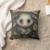 Coussin Chambre de bébé en forêt avec un joli opossum (Couverture)