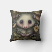 Coussin Chambre de bébé en forêt avec un joli opossum (Verso)