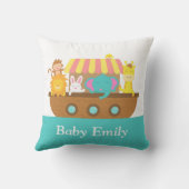 Coussin Chambre de bébé, Nounours, Animaux mignons, Arche (Verso)