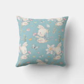 Coussin Chambre de bébé personnalisée avec lapin et fleur  (Verso)