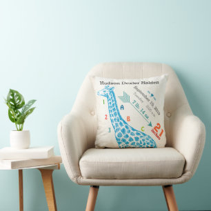 Coussin Chambre de garçon bébé naissance statistique giraf