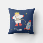 Coussin Chambre de Petit Astronaute Blond Fusée Espace (Verso)