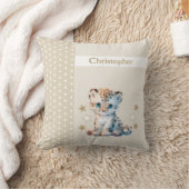 Coussin Chambre d'enfant ajoutez un nom léopard marron mig (Couverture)
