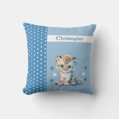Coussin Chambre d'enfant ajoutez un nom léopard mignon ble (Recto)