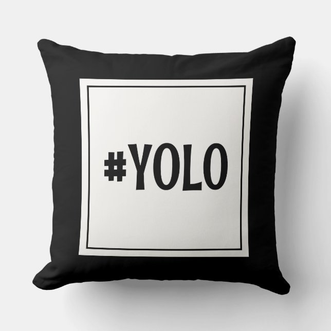 Coussin Chambre d'étudiant Moderne Noir et Blanc Hashtag (Recto)