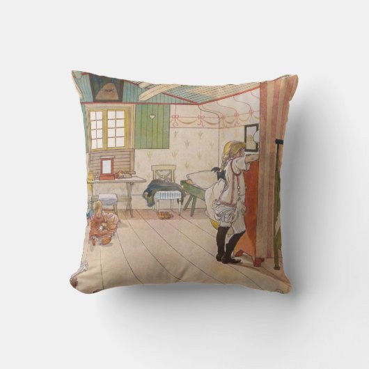 Coussin Chambre mansardée avec Baby-Sister (Recto)