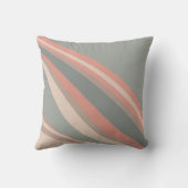 Coussin Chambre Moderne Colorée à Rayures Gris Rose (Verso)