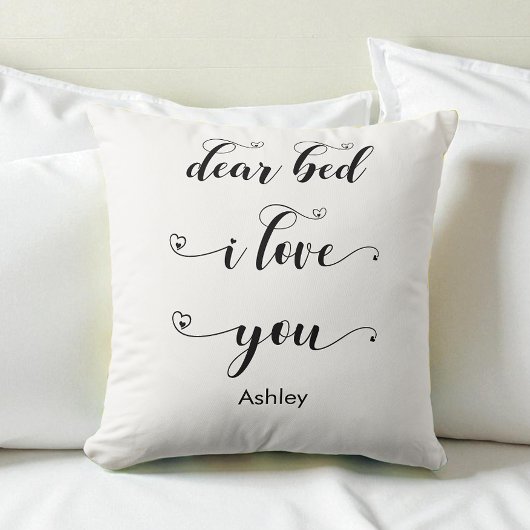Coussin Chambre noir blanc Citation Lit Je t'aime