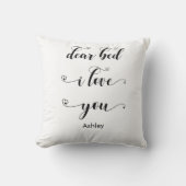 Coussin Chambre noir blanc Citation Lit Je t'aime (Recto)