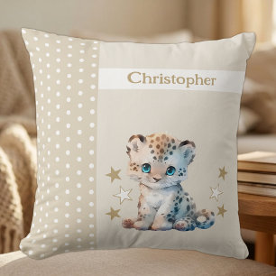 Coussin Chambre pour enfants ajouter nom mignon léopard br
