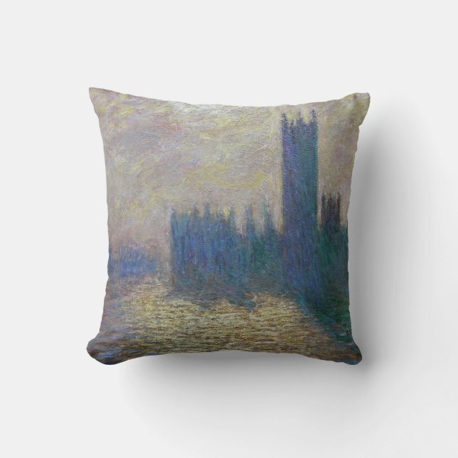Coussin Chambres du Parlement (Londres), Monet (Recto)