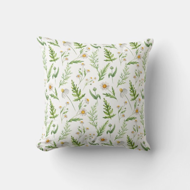 Coussin Chamomile Fleur Botanique Rustique Motif (Recto)