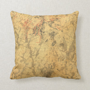Coussin Champ de bataille de carte de Gettysburg par John