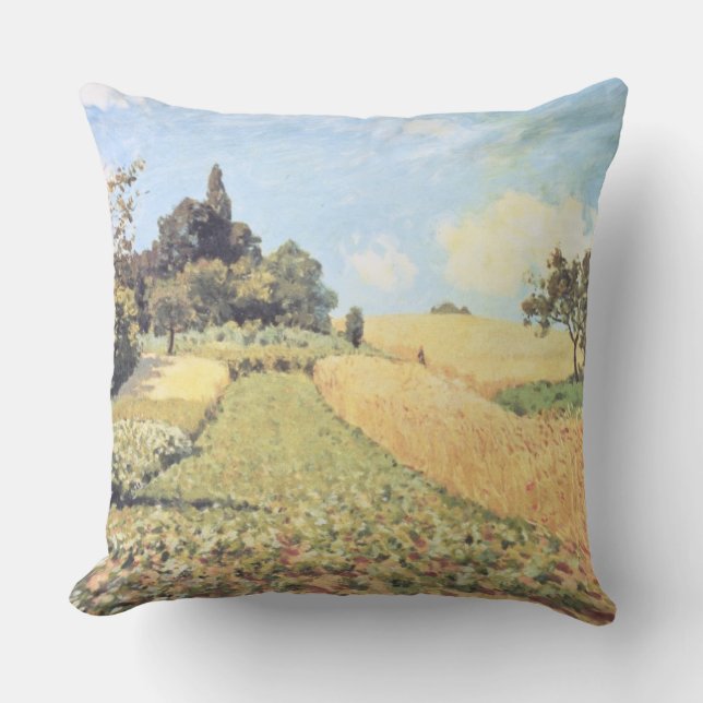 Coussin Champ de blé d'Alfred Sisley | (Recto)