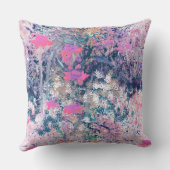 Coussin Champ de fleurs sauvages Impressionnisme -Rose (Verso)