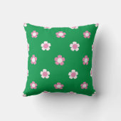 Coussin Champ de marguerites preppy – Monogramme rose et v (Verso)