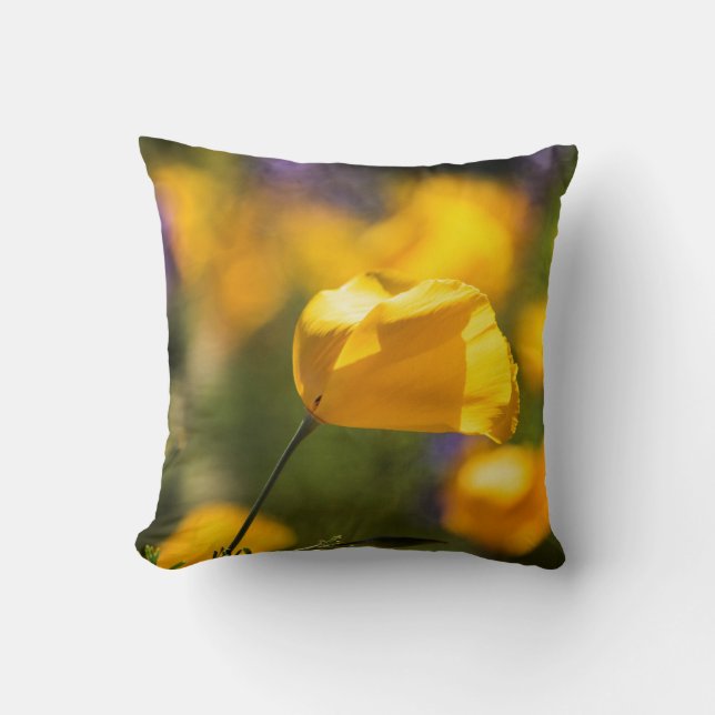 Coussin Champ de pavots dansants (Recto)