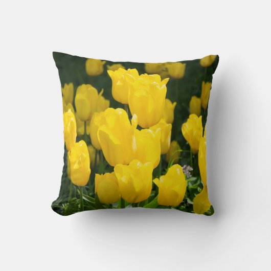 Coussin Champ de tulipes jaune vif (Recto)