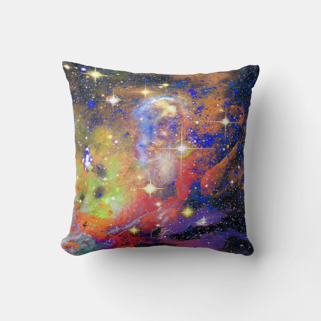 Coussin Champ d'étoiles luisantes (Recto)