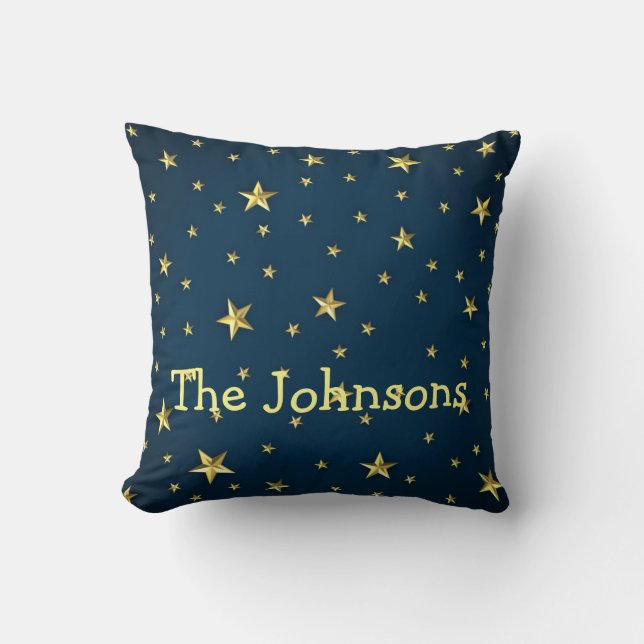 Coussin Champ d'étoiles sur Deep Midnight Blue Sky (Recto)