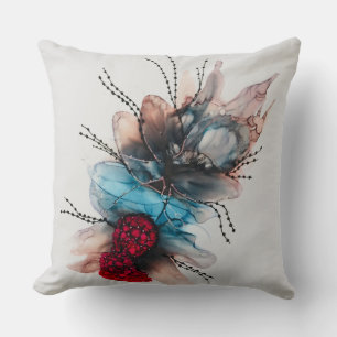 Coussin Champagne bleu et huîtres Jeter l'oreiller