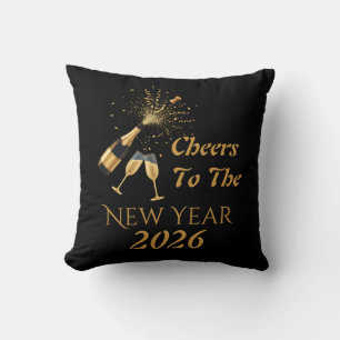 Coussin Champagne Doré Acclamez la Nouvelle Année