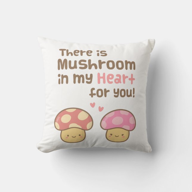 Coussin Champignon mignon à mon coeur pour vous amour doux (Recto)