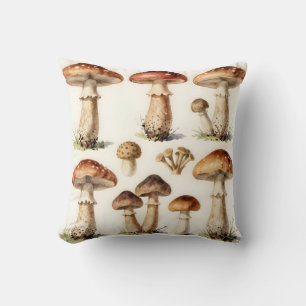 Coussin Champignon Toadstool Botanique Fungi Vintage