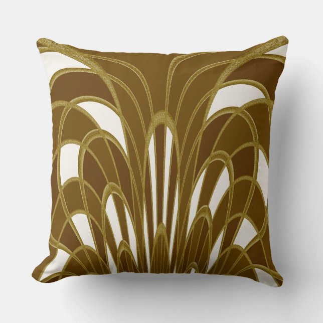 Coussin Champignons Abstraits - Art Déco - Automne (Recto)