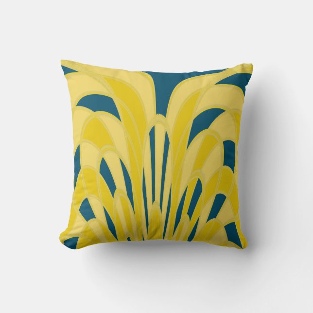 Coussin Champignons Abstraits - Art Déco - Soleil (Recto)