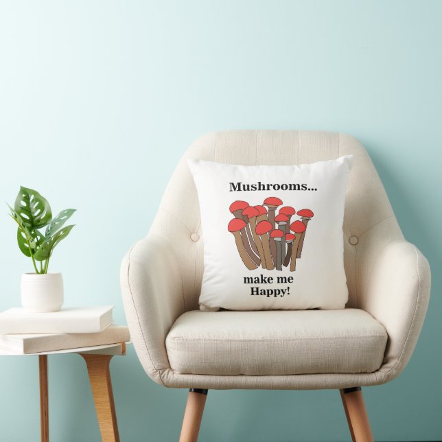 Coussin Champignons Botanique Champignons Rouges  (Chaise)
