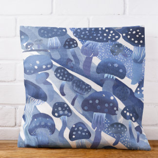Coussin Champignons champignons Tabourets abstraits bleus 