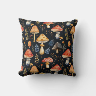 Coussin Champignons et fougères