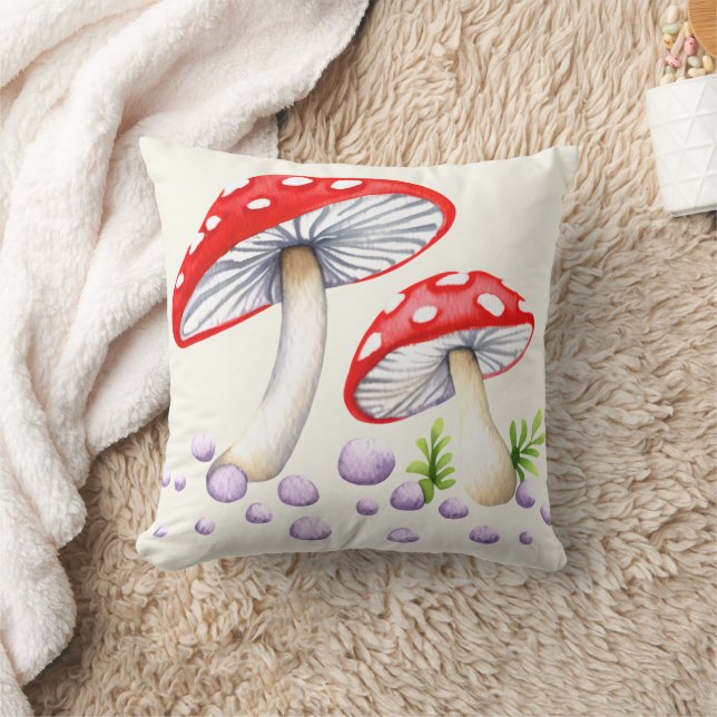 Coussin Champignons Fantaisistes à Points (Couverture)