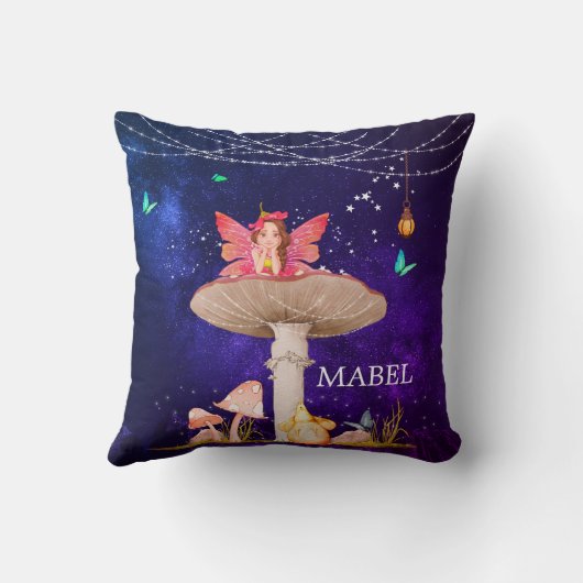Coussin Champignons Fée Magique Enchantée Mignonne Décor (Verso)