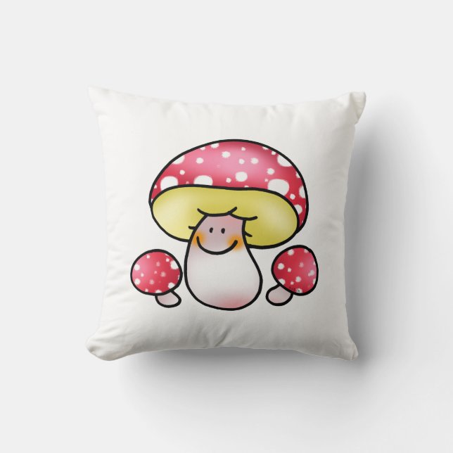 Coussin champignons rouges mignons (Recto)