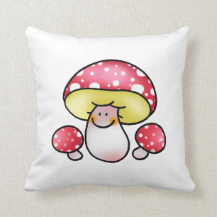 Coussin champignons rouges mignons