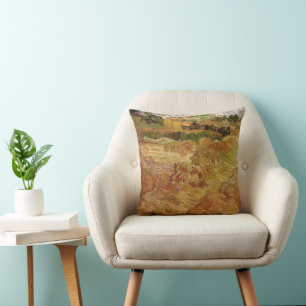 Coussin Champs de blé avec Auvers de Vincent van Gogh