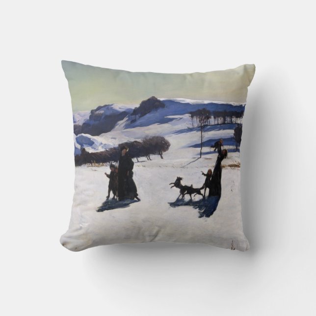 Coussin Champs de neige par un cadeau américain de Noël de (Recto)