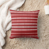 Coussin Chandail de Knit rouge et blanc rustique Country C (Couverture)