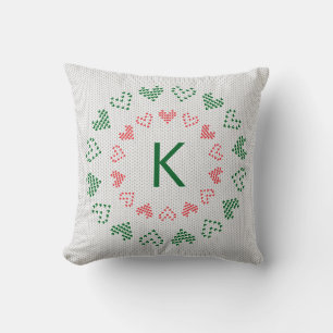 Coussin Chandail de Noël Knit Monogramme personnalisé