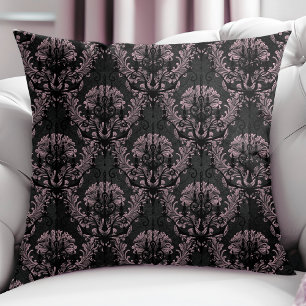 Coussin Chandelier moderne Damask Motif sur noir