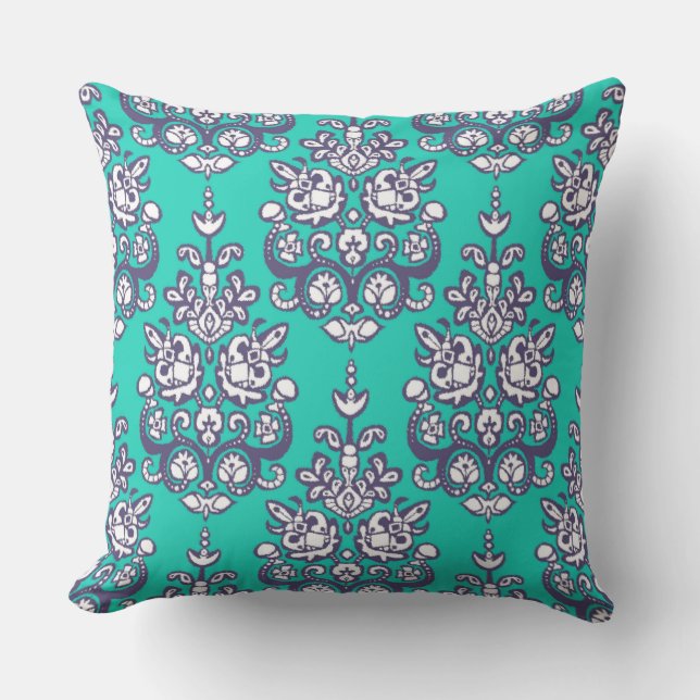 Coussin Chandraki damask ikat (Recto)